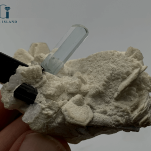 Aquamarine Specimen with Tourmaline, Mica, and Albite
