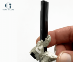 Black Tourmaline Crystals on Albite